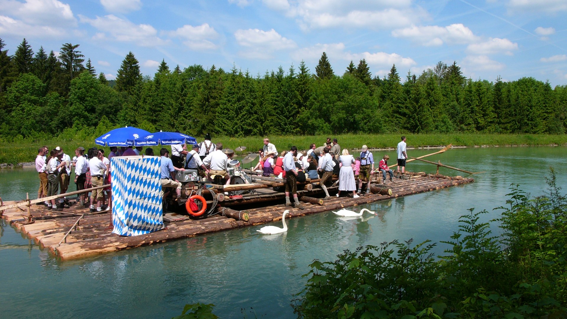 Flossfahren auf der Isar