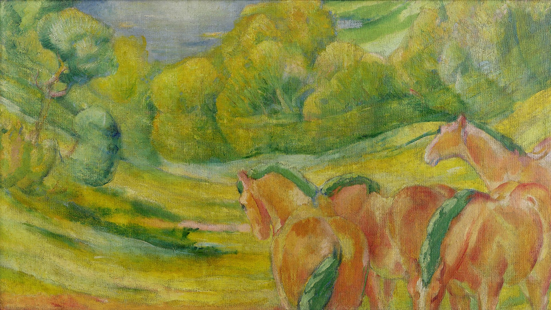 Franz Marc - Große Landschaft I, 1910
Franz Marc Museum, Kochel a. See
Stiftung Etta und Otto Stangl
Foto: collecto.art, © Franz Marc Museum |Foto collecto art